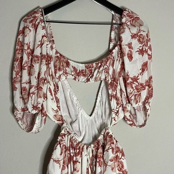 Bardot Eden Floral Puff Sleeve Mini Dress Size 12 - Picture 11 of 15